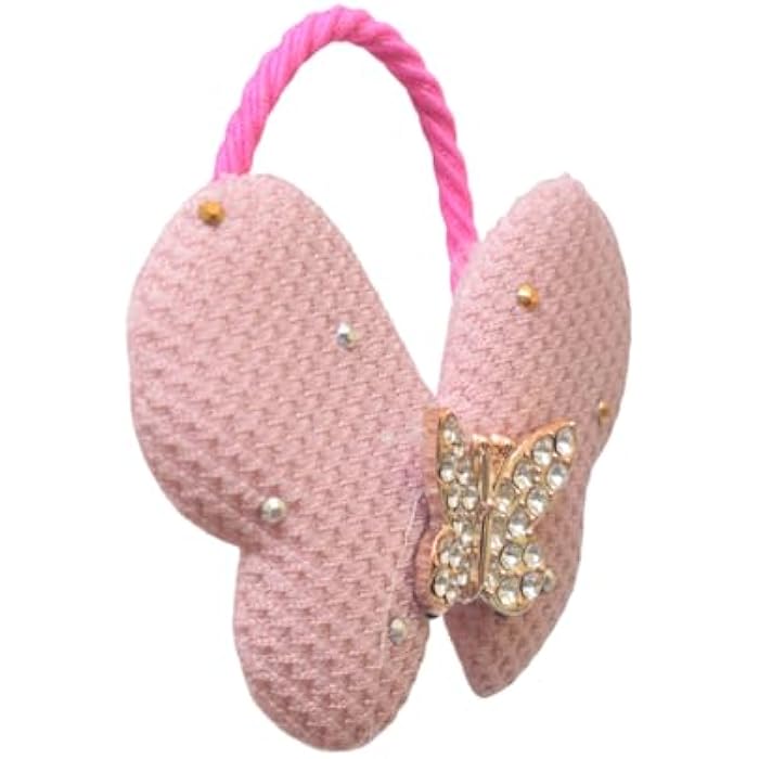 Daphne 2 Pieces Butterfly Shape Hair Ties - Pink Fuchia - Image 4